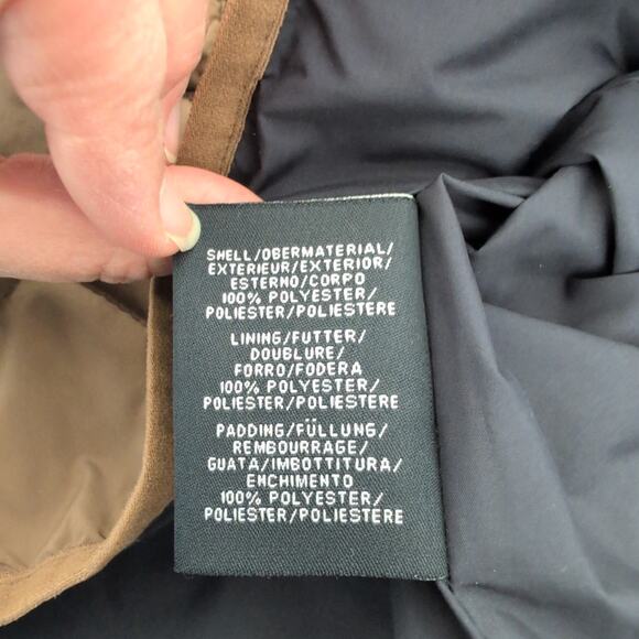 GANT Quilted Vest Womens Large Brown Hooded Snap Puffer Gillet Preppy Old Money - Picture 9 of 13